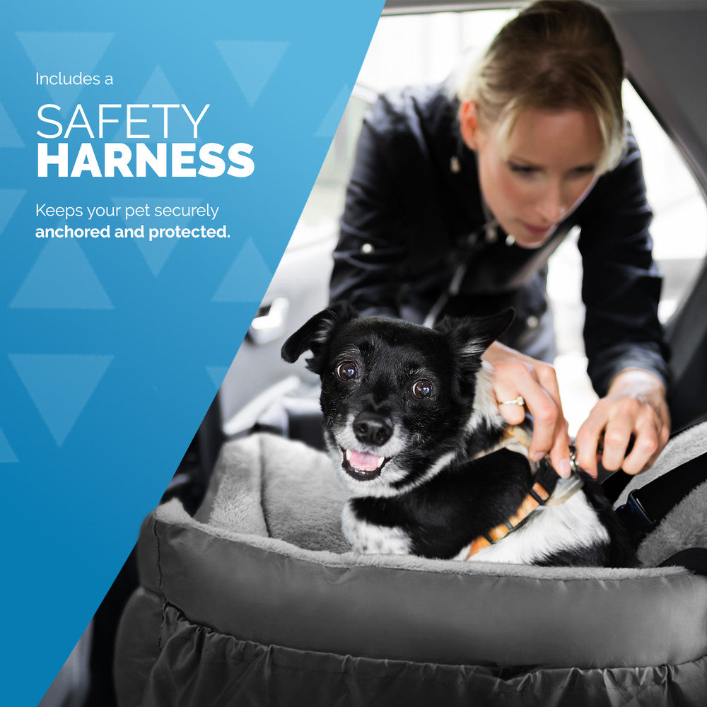 FurDreams Dog Car Seat – Plush & Cozy Pet Booster Seat for Small Dogs & Cats with Storage Pocket, Safety Leash, Waterproof Liner, and Non-Slip Base – image 24