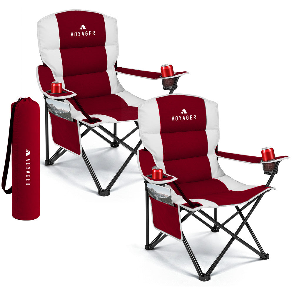 Padded Camping Chairs - 2 Pack