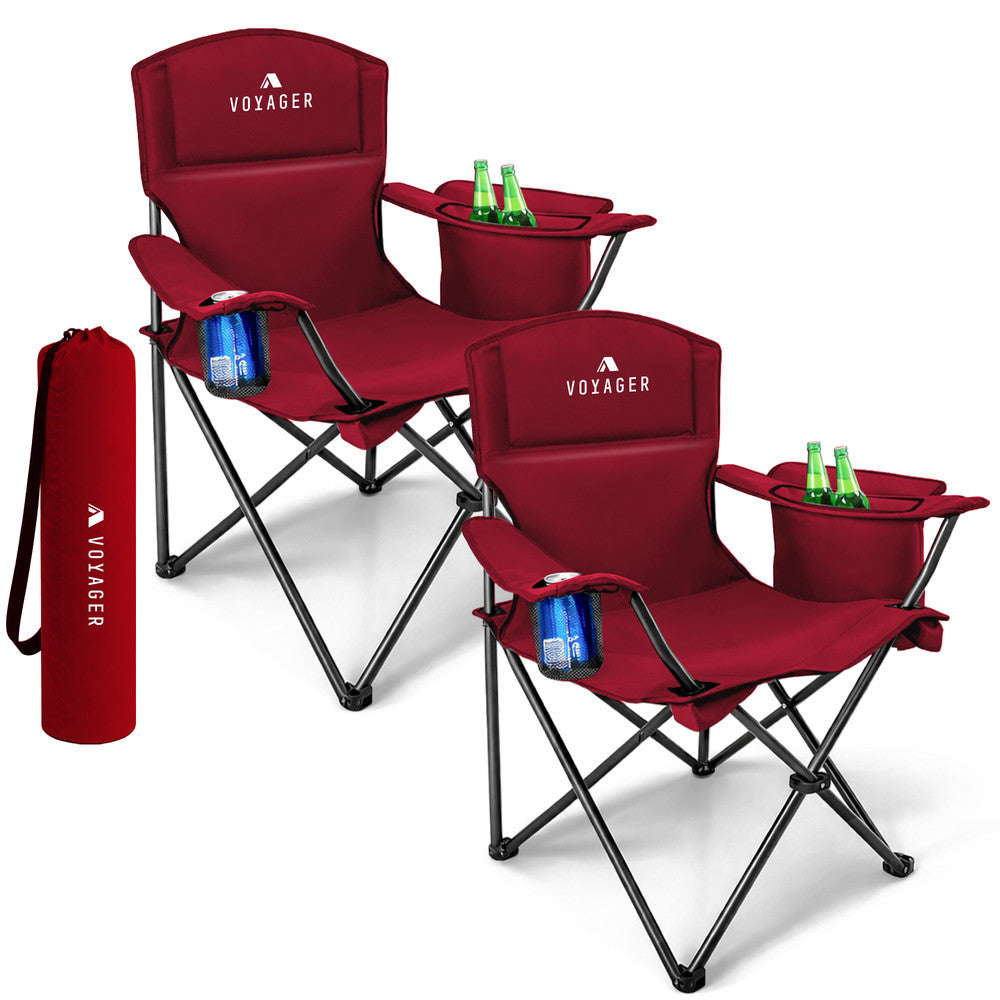 Folding Camping Chairs 2 Pack with Cooler Bag – image 28